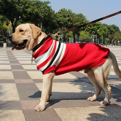 Christmas Themed Puppy Pullover Jumper with Stretch Collar and Warm Knit Fabric