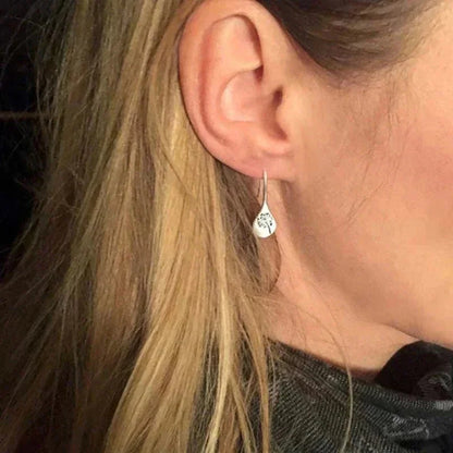Women's 925 Silver Drop Earrings with Dandelion Wish Design and Fish Hook Backs
