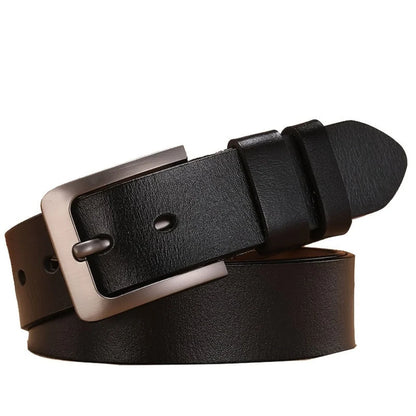 Genuine Leather Waist Strap with Single Prong Buckle, Available in Black and Brown