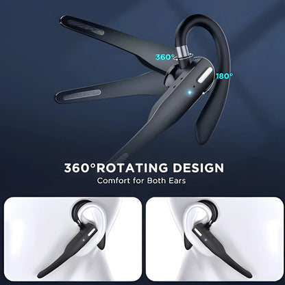 Bluetooth 5.1 Over Ear Driver Headset with Two Microphones and Boom Arm for Calls