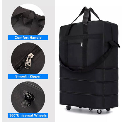 Extra Large Wheeled Travel Holdall, 42 Inch with Expandable Compartments and Spinner Wheels