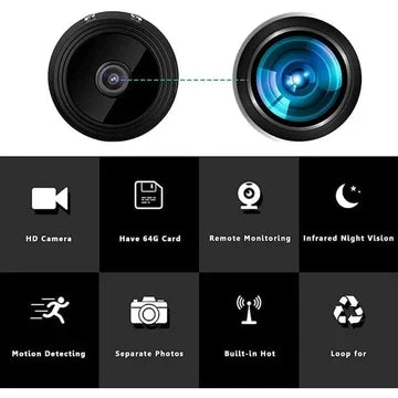 Compact WiFi Security Camera with Magnetic Mount, Video and Audio Capable