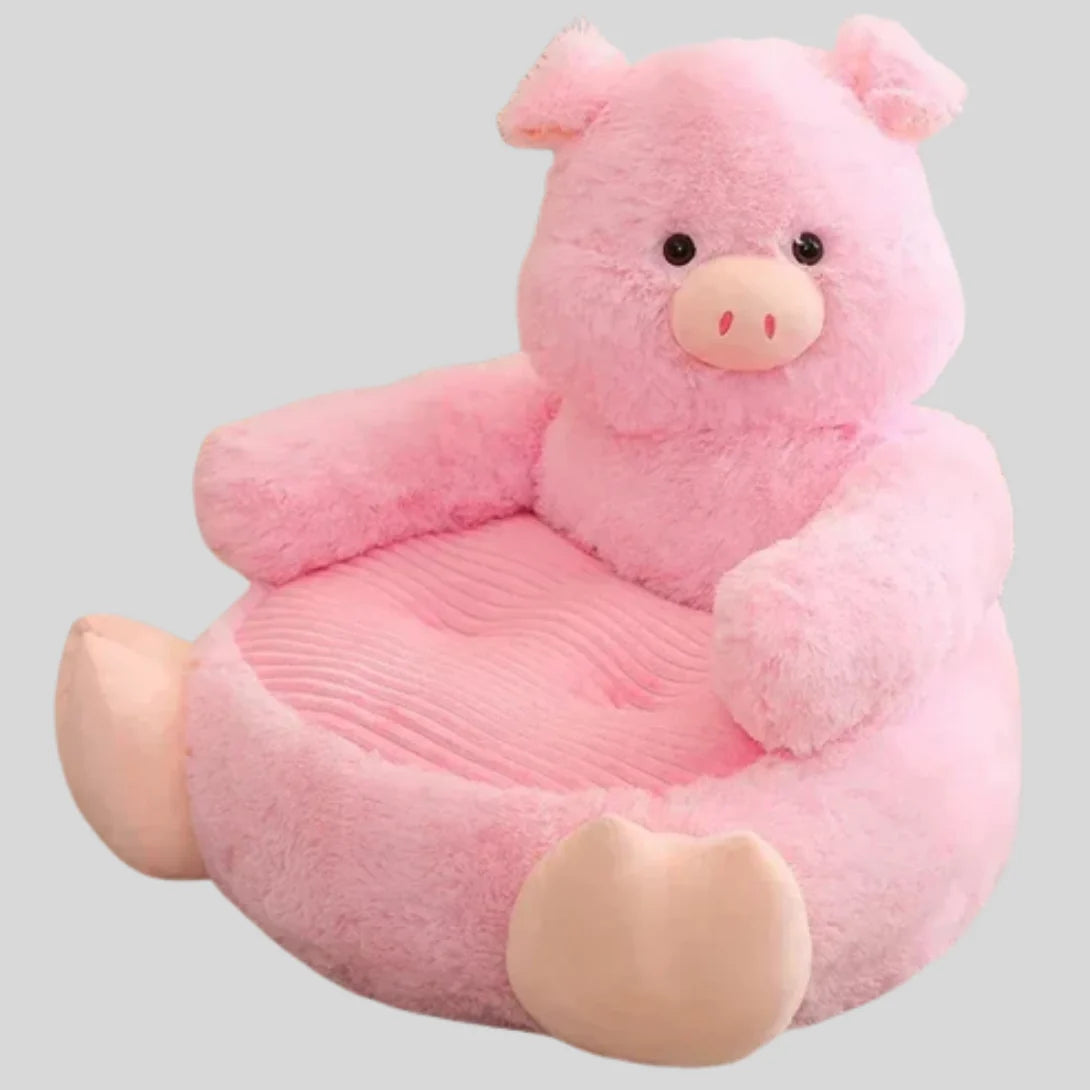 Animal Themed Fluffy Sleeping Bed for Pets with Bolster Rim and Washable Fabric