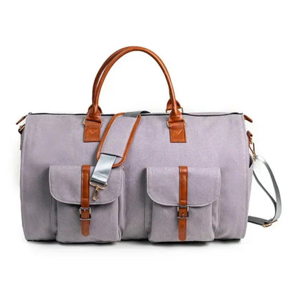Suit Carrier Travel Bag with Separate Footwear Pocket, Folds into Weekender
