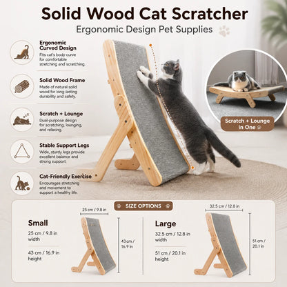 Wooden Arch Shaped Cat Scratching Board with Sloped Rest Area