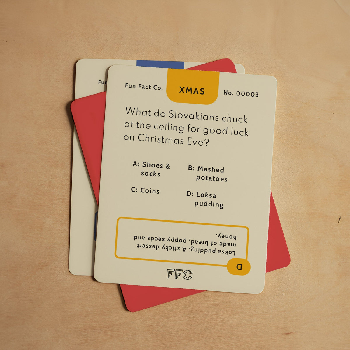 Christmas Trivia Deck with Quirky Holiday Questions for Family Dinners and Office Parties