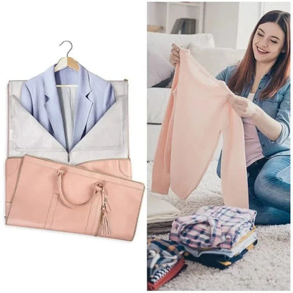 Foldable Suit Cover Travel Case with Inner Storage Compartments and Carry Strap