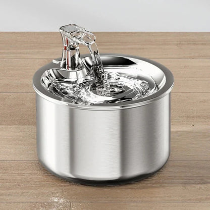 Motion Activated Steel Water Dispenser for Cats with Replaceable Filter Cartridge