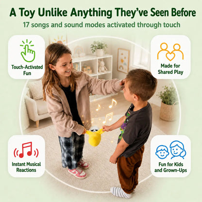 Touch Sensor Stuffed Animal Toy with Sound and Movement Reactions