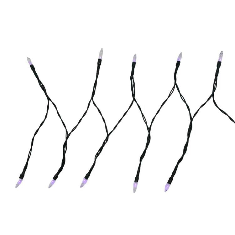 Purple Halloween Fairy Lights on Black Wire for Haunted Bedrooms and Party Walls
