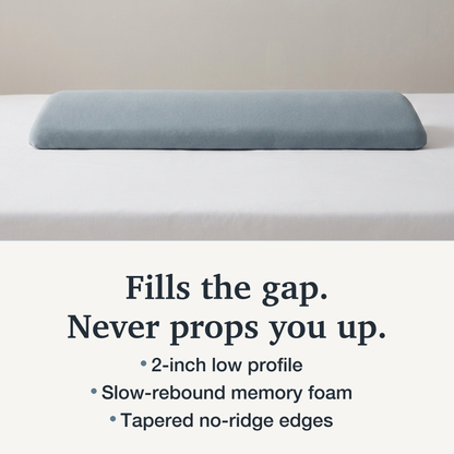 Memory Foam Lumbar Pillow with Tapered Edges and Soft Knit Cover, 23.6in Width