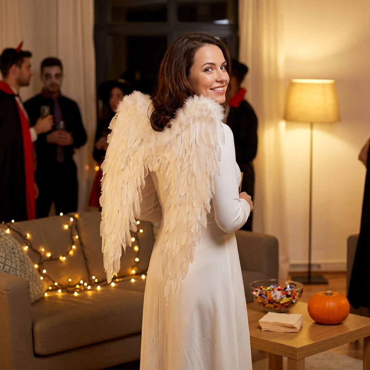 Layered Feather Angel Wings with Elastic Straps in Four Colors and Six Widths