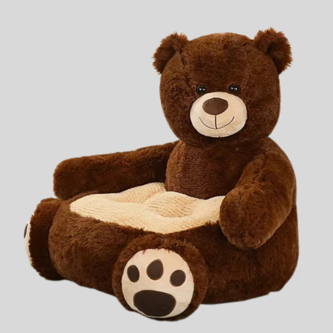 Animal Themed Fluffy Sleeping Bed for Pets with Bolster Rim and Washable Fabric
