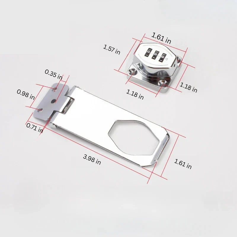 Keyless Cupboard Drawer Latch with Resettable 3 Number Code, Adhesive Mount