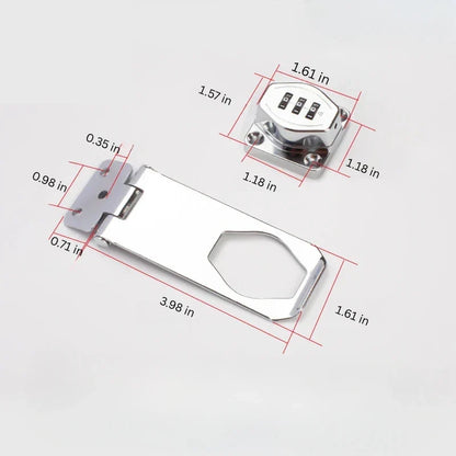Keyless Cupboard Drawer Latch with Resettable 3 Number Code, Adhesive Mount