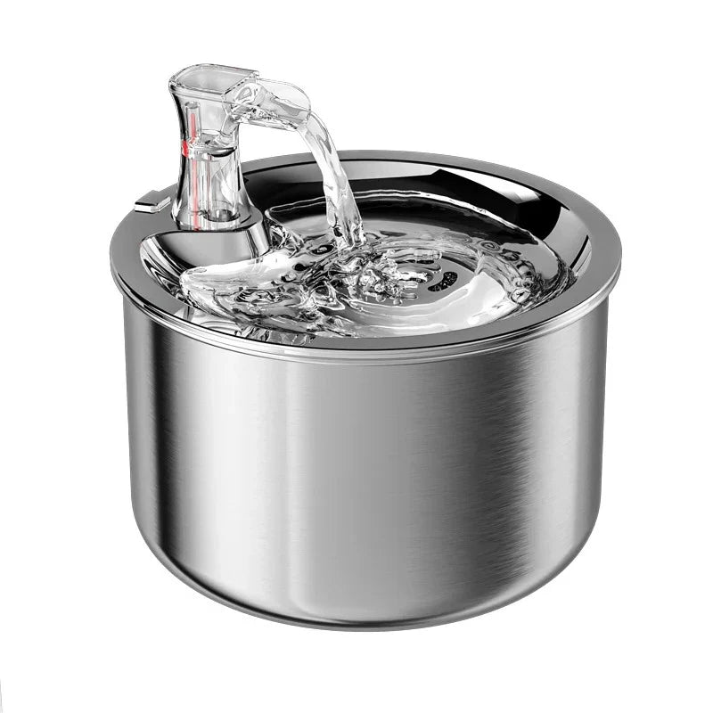 Motion Activated Steel Water Dispenser for Cats with Replaceable Filter Cartridge