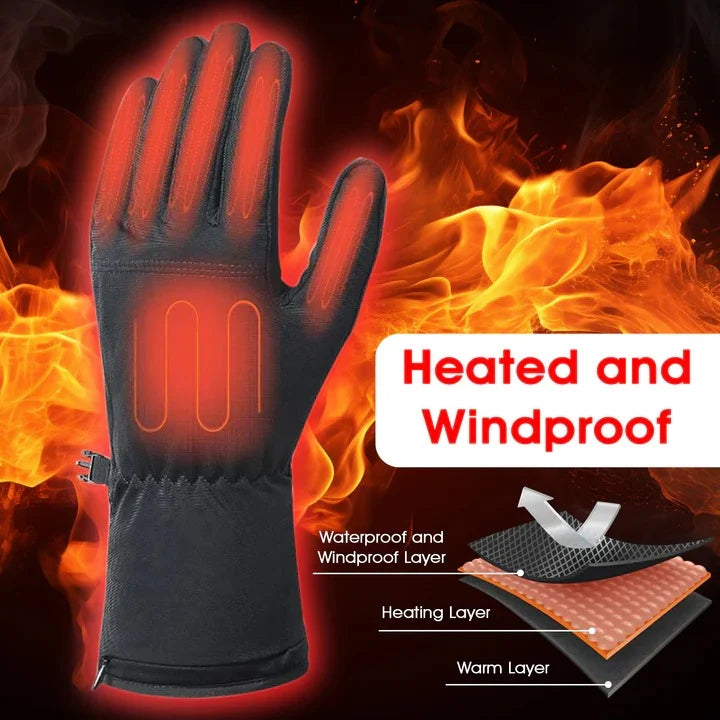 Slim Fit Battery Powered Inner Gloves with Three Heat Levels and Touchscreen Tips