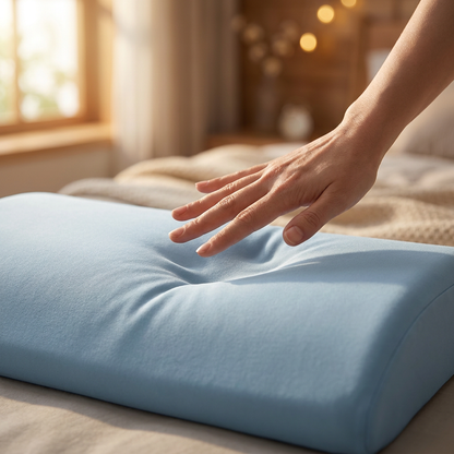 Memory Foam Lumbar Pillow with Tapered Edges and Soft Knit Cover, 23.6in Width