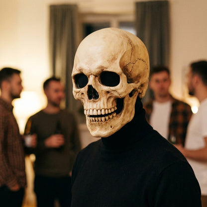 Movable Jaw Full Head Latex Skull Mask for Halloween