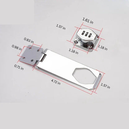 Keyless Cupboard Drawer Latch with Resettable 3 Number Code, Adhesive Mount