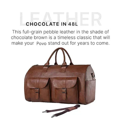 Suit Carrier Travel Bag with Separate Footwear Pocket, Folds into Weekender