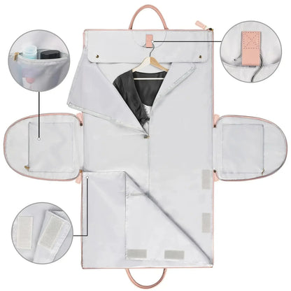 Foldable Suit Cover Travel Case with Inner Storage Compartments and Carry Strap