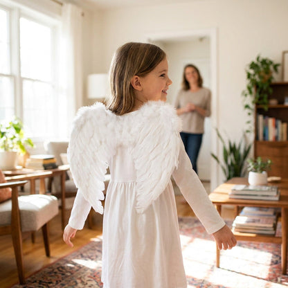 Layered Feather Angel Wings with Elastic Straps in Four Colors and Six Widths