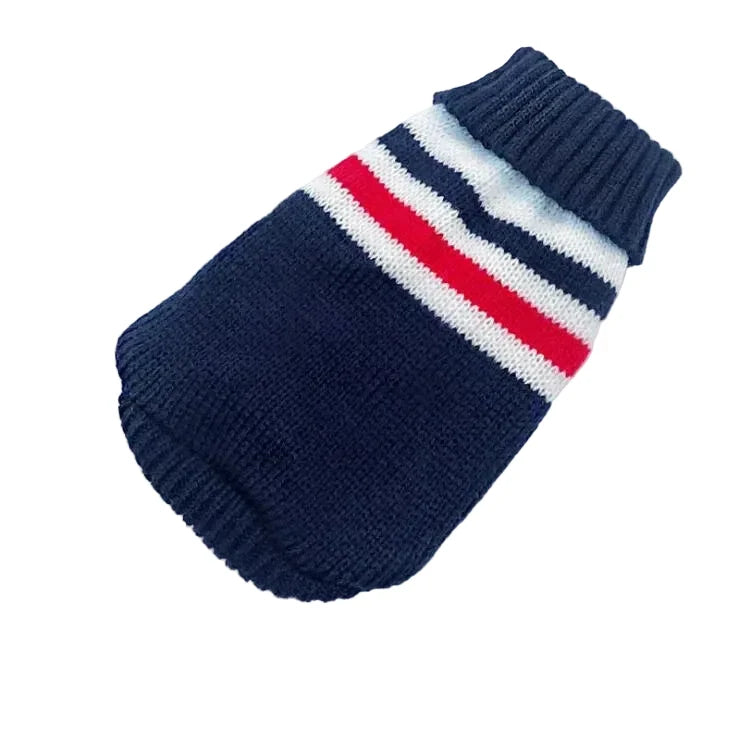 Christmas Themed Puppy Pullover Jumper with Stretch Collar and Warm Knit Fabric