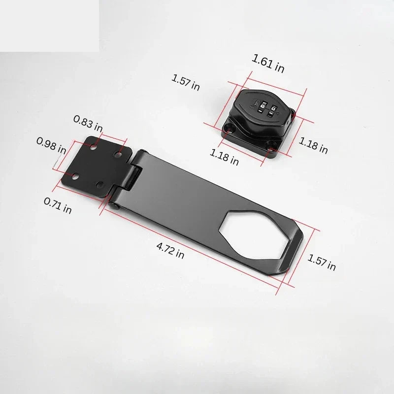 Keyless Cupboard Drawer Latch with Resettable 3 Number Code, Adhesive Mount