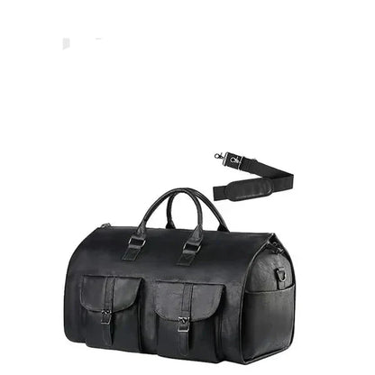 Suit Carrier Travel Bag with Separate Footwear Pocket, Folds into Weekender