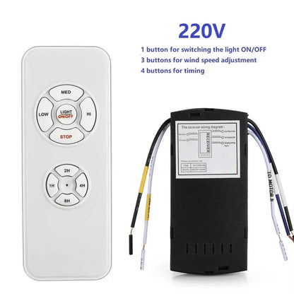 Wireless Fan Speed and Light Controller with Wall Mount Holder, Fits Most Brands
