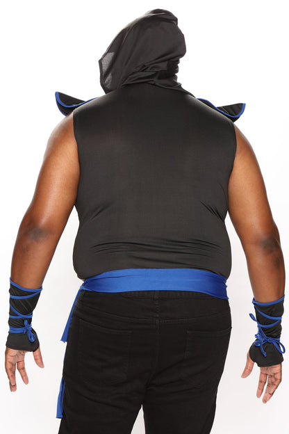 Black and Blue Stealth Warrior Costume Set with Sash