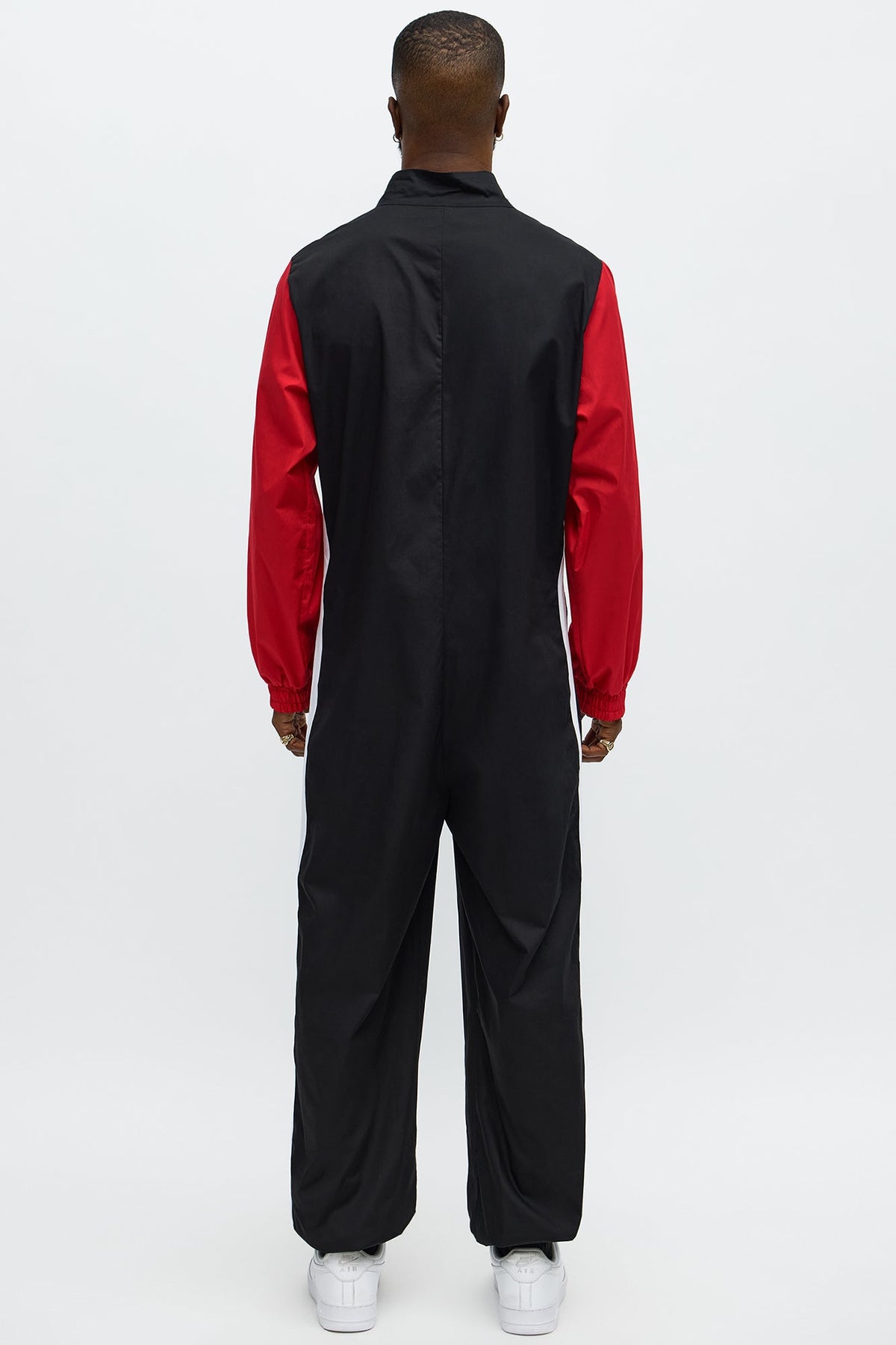 Black Front Zip Driver Jumpsuit Costume for Men