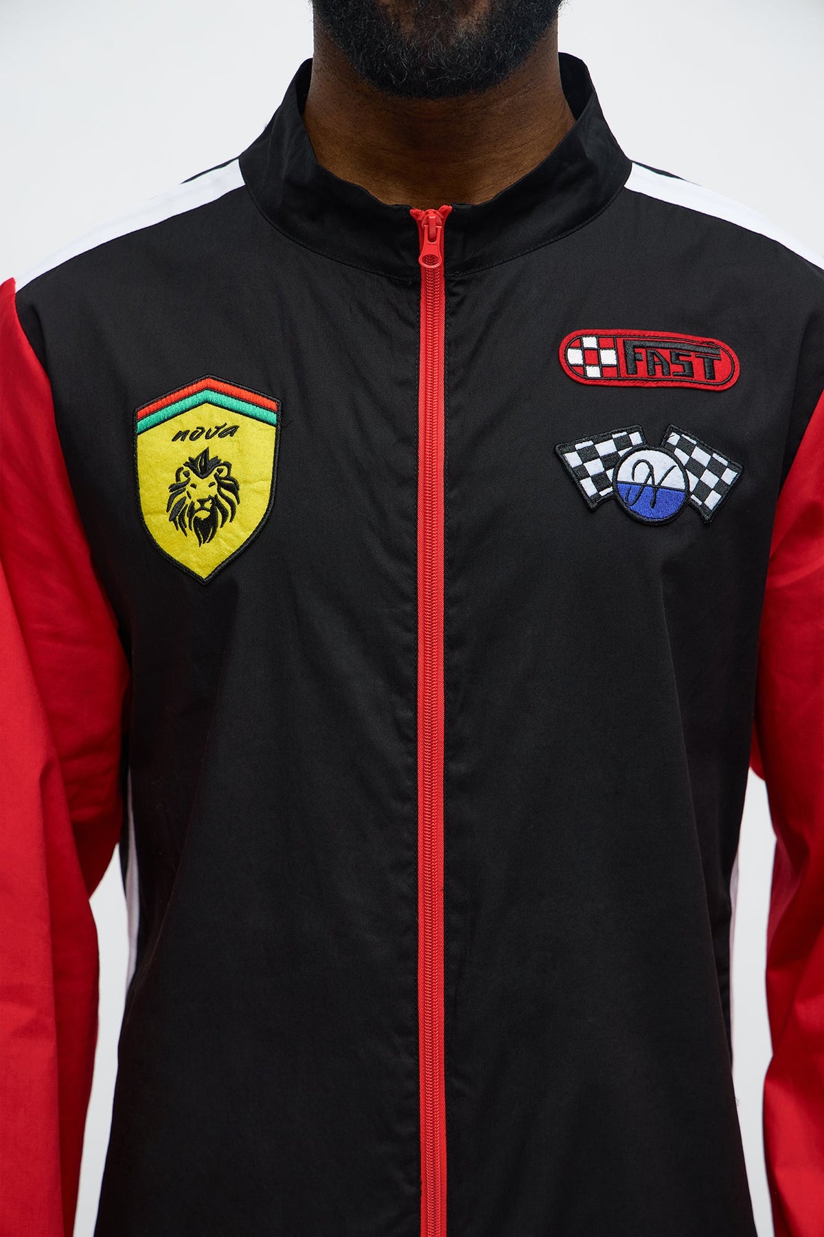 Black Front Zip Driver Jumpsuit Costume for Men