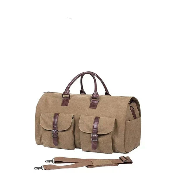 Suit Carrier Travel Bag with Separate Footwear Pocket, Folds into Weekender