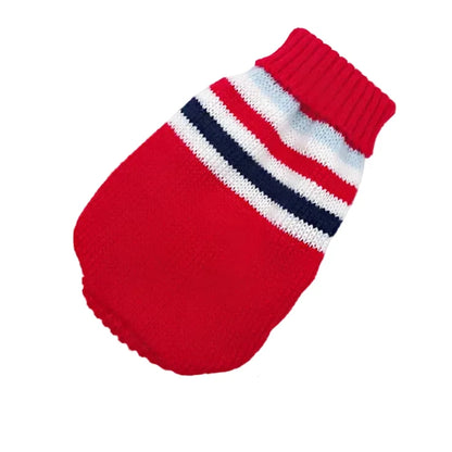 Christmas Themed Puppy Pullover Jumper with Stretch Collar and Warm Knit Fabric
