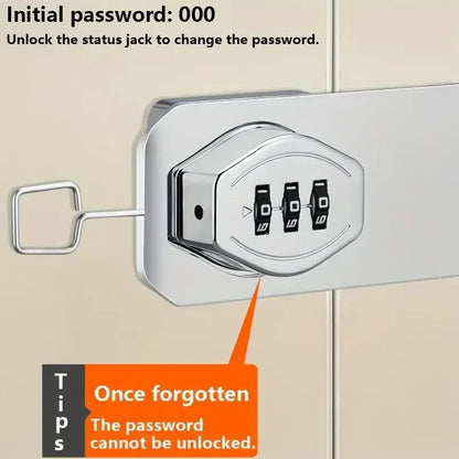 Keyless Cupboard Drawer Latch with Resettable 3 Number Code, Adhesive Mount