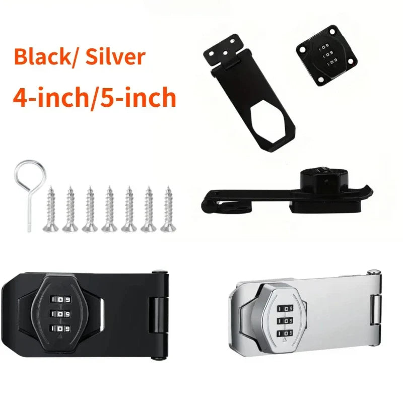 Keyless Cupboard Drawer Latch with Resettable 3 Number Code, Adhesive Mount