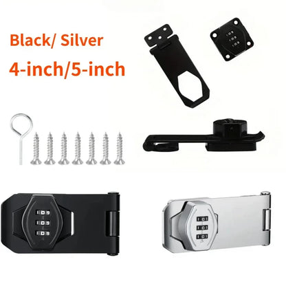 Keyless Cupboard Drawer Latch with Resettable 3 Number Code, Adhesive Mount