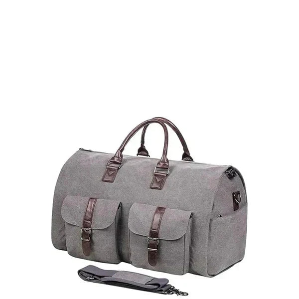 Suit Carrier Travel Bag with Separate Footwear Pocket, Folds into Weekender