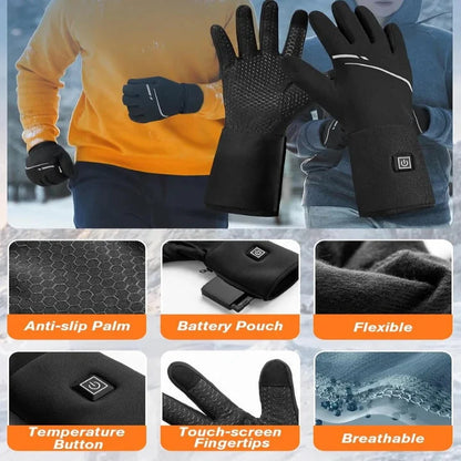 Slim Fit Battery Powered Inner Gloves with Three Heat Levels and Touchscreen Tips