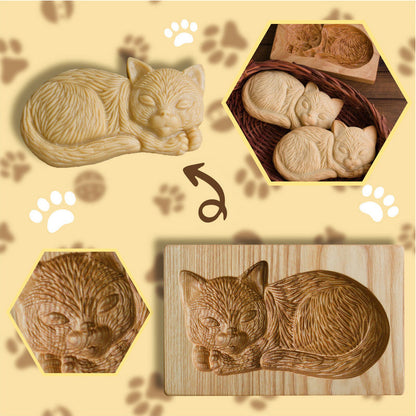 Wooden Cookie Cutter Stamp with Two Piece Press System and Beech Wood Construction