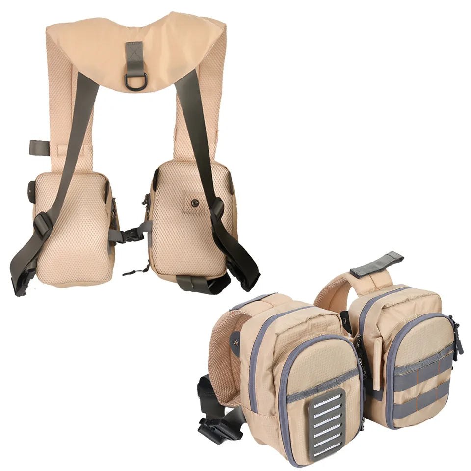 Chest Tackle Bag with Adjustable Straps and Multiple Compartments for Fishing