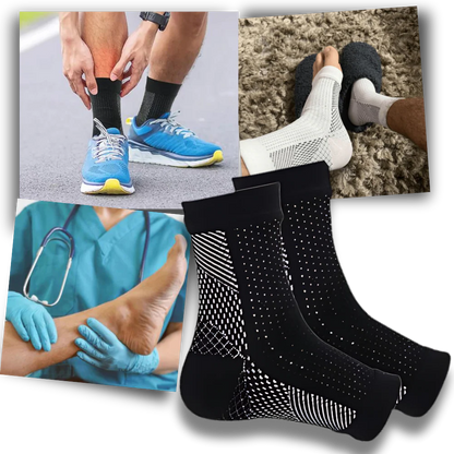 Arch Support Compression Socks with Open Toe and Anti Slip Nylon