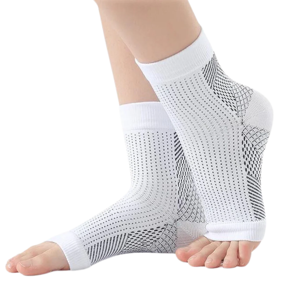 Arch Support Compression Socks with Open Toe and Anti Slip Nylon