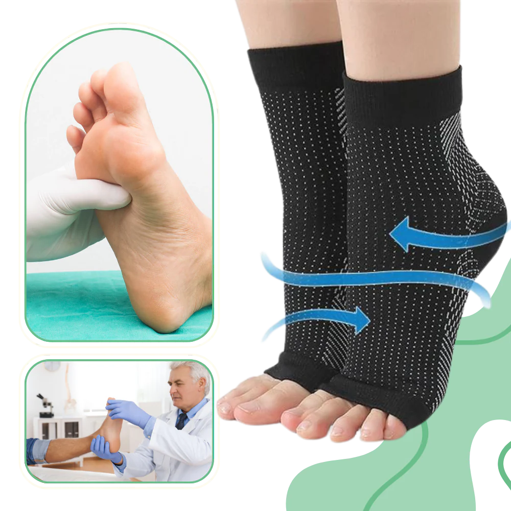 Arch Support Compression Socks with Open Toe and Anti Slip Nylon