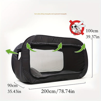 Enclosed Bed Tent with Mesh Ventilation and Dual Zipper Access Design