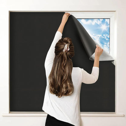 Static Cling Blackout Window Shade with Heat Reflection and Reusable Application