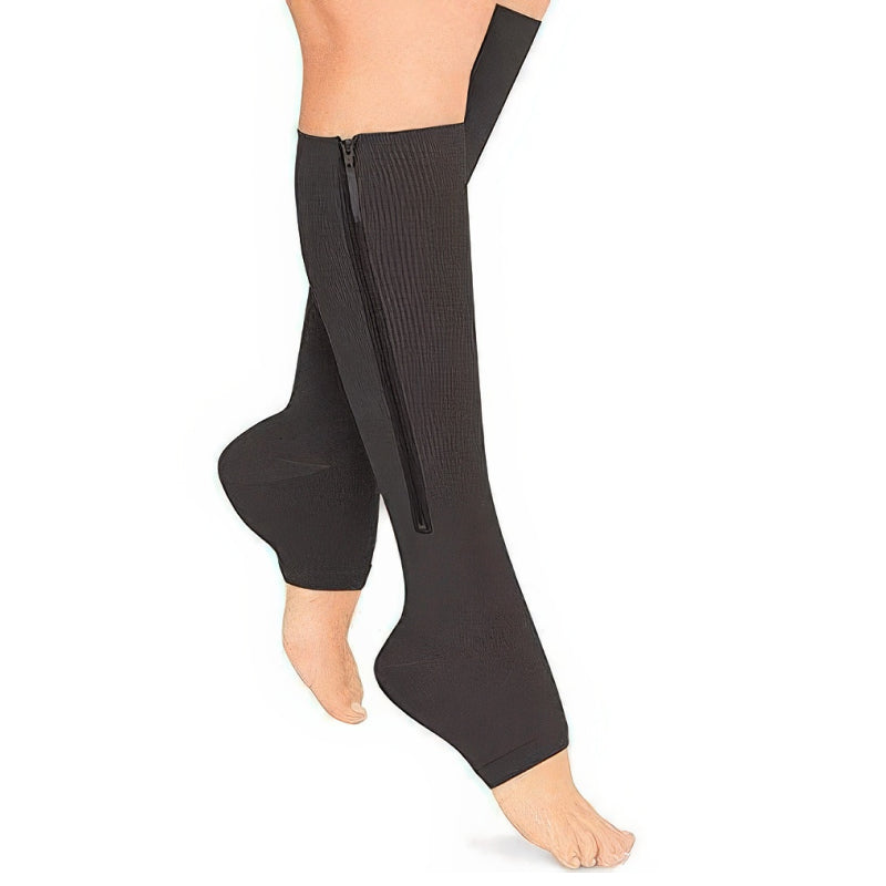 Easy Wear Zipper Compression Socks, 20-30 mmHg Firm Support