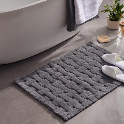 Jacquard Bathmat, Dark Gray